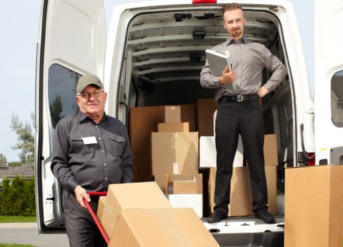 Removal van and moving boxes for a local Northwood house move