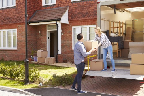 Packed household items prepared for removals in Northwood
