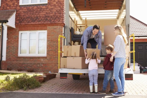Packing boxes and wrapping materials prepared for a Northwood home move