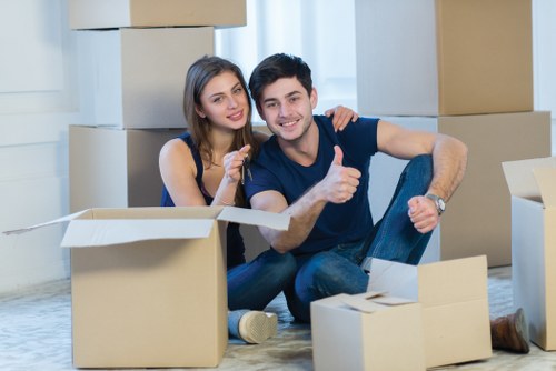 Commercial moving team planning an office relocation in Northwood