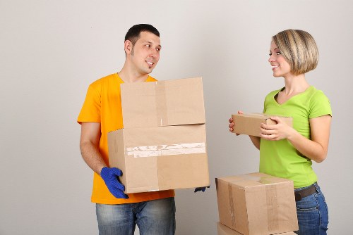 Removal van loaded for an apartment move in Northwood