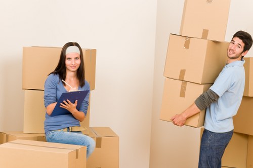 Team handling items during a removal service